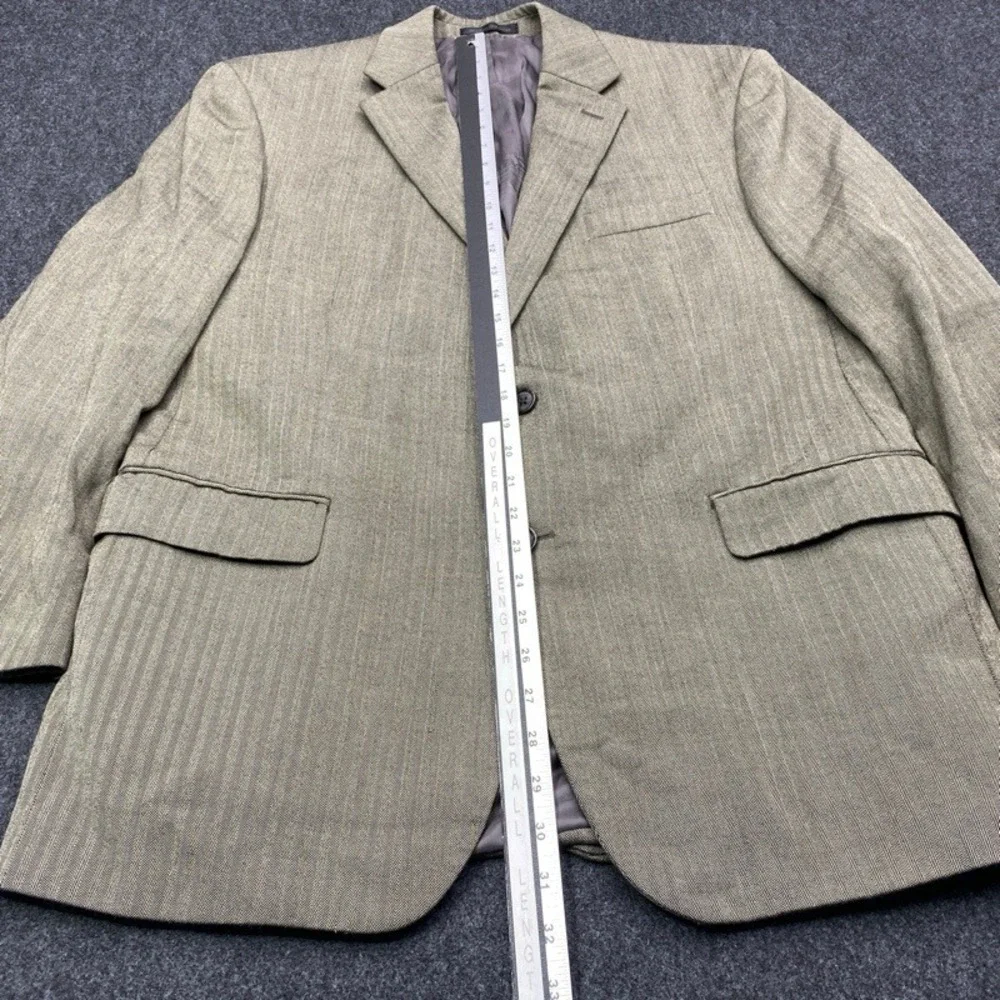 Christian Dior Mens 46R Olive Green Herringbone Blazer Sport Coat Jacket